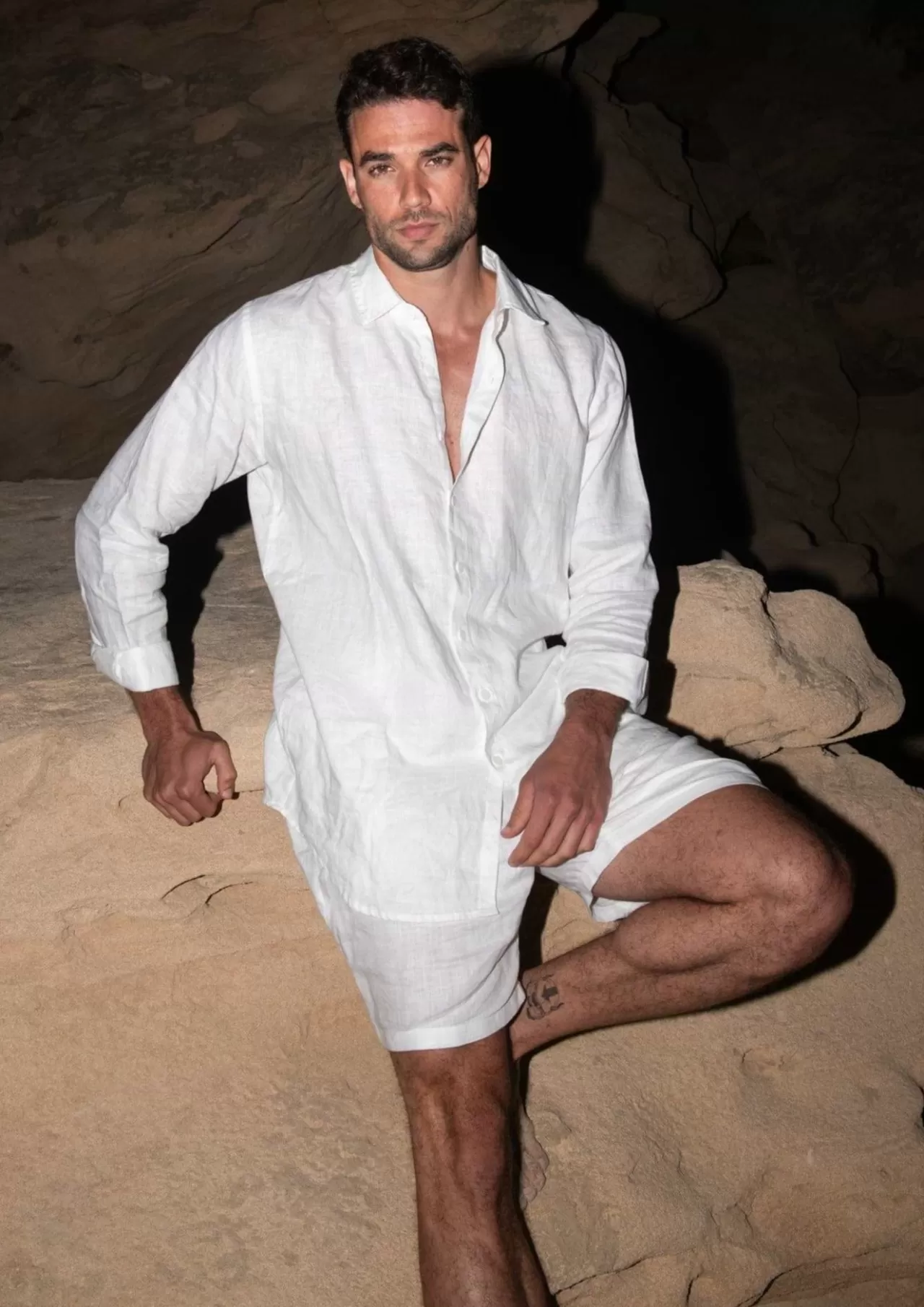 Sale Danny Linen White - Shirt Men'S Beachwear