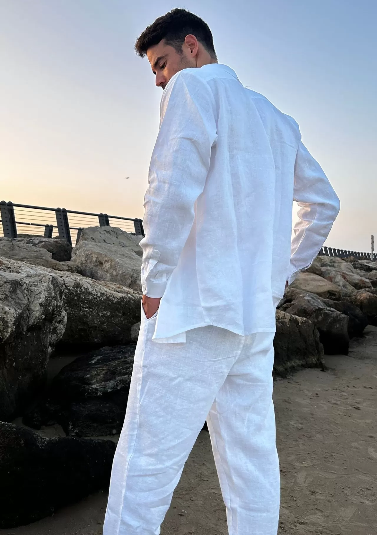 Online Danny Linen White - Trouseres Men'S Beachwear