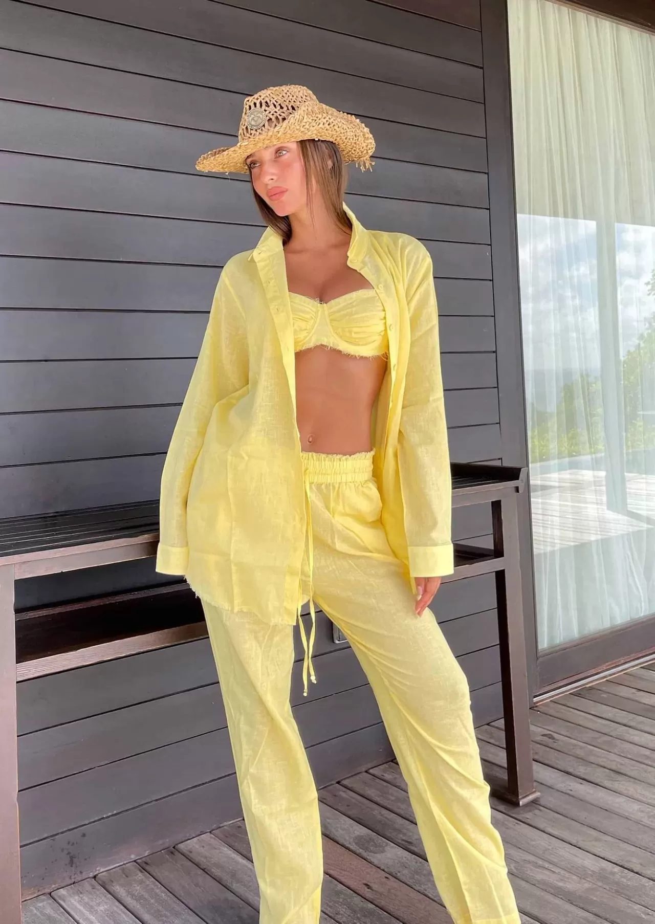 Flash Sale Sandy Linen Baby Yellow - Top Cover&Ups